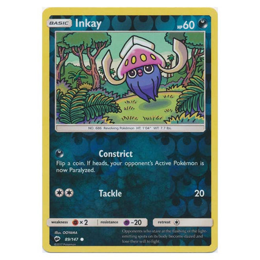 Pokemon - Sun & Moon - Burning Shadows - Inkay (Reverse Holo) - 89/147