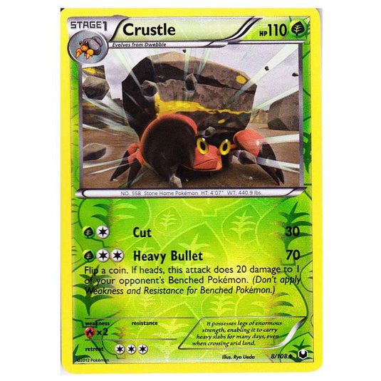 Pokemon - Black & White - Dark Explorers - (Reverse Holo) Crustle - 8/108