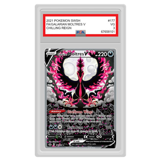 Pokemon - Sword & Sheild - Chilling Reign - Moltres V - 177/198 (Graded Card)