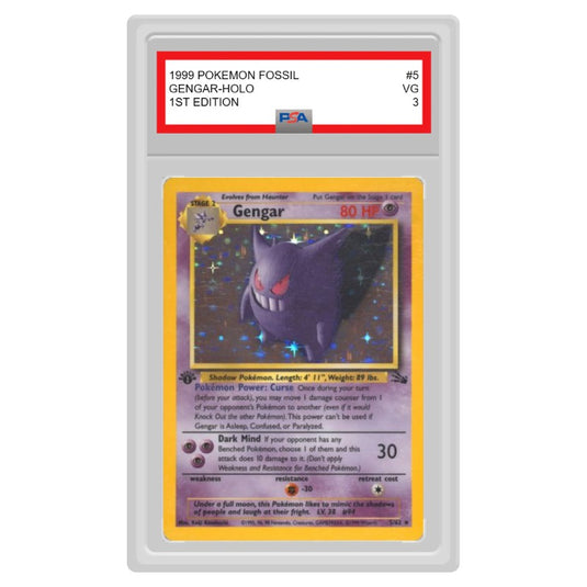 Pokemon - Fossil - Gengar (1st Edition) - 5/62 (Graded Card)