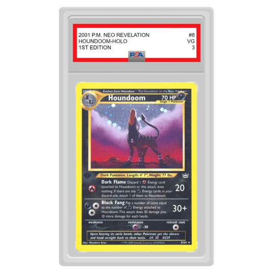Pokemon - Neo - Neo Revelation - Houndoom (1st Edition) - 8/64 (Graded Card)