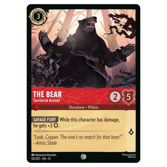 Lorcana - Attack of the Vine - The Bear - Territorial Animal (Common) - 112/207