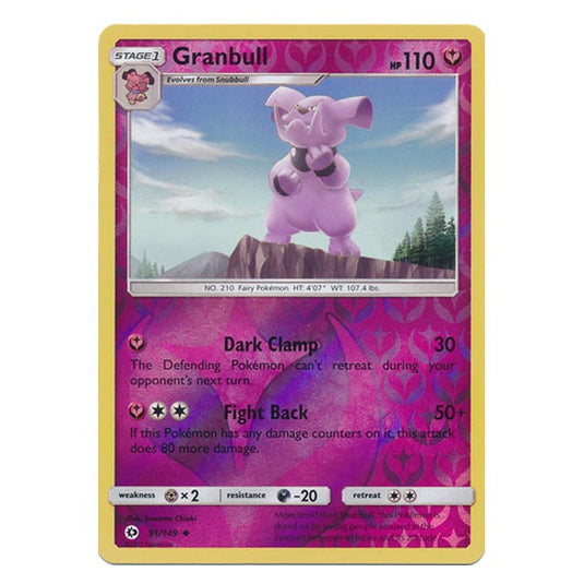 Pokemon - Sun & Moon - Base Set - (Reverse Holo) - Granbull - 91/149