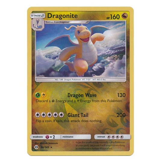 Pokemon - Sun & Moon - Base Set - (Reverse Holo) - Dragonite - 96/149