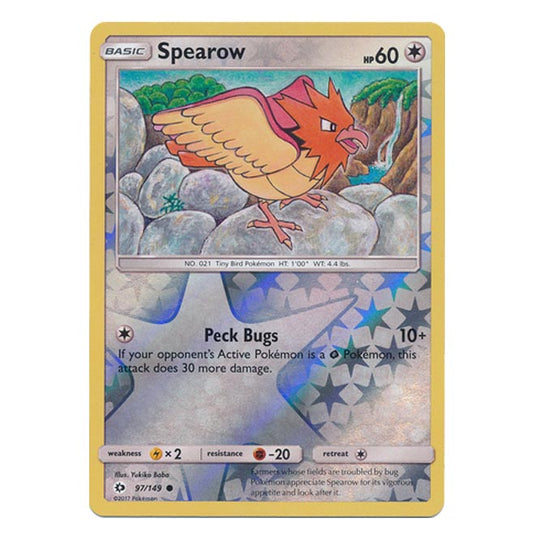 Pokemon - Sun & Moon - Base Set - (Reverse Holo) - Spearow - 97/149