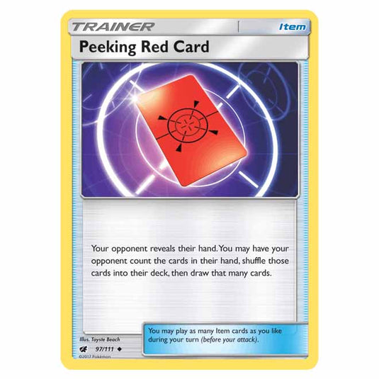 Pokemon - Sun & Moon - Crimson Invasion - Peeking Red Card - 97/111