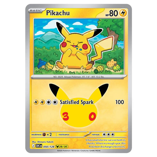 Pokemon - 30th Celebration - Pikachu - 050/128