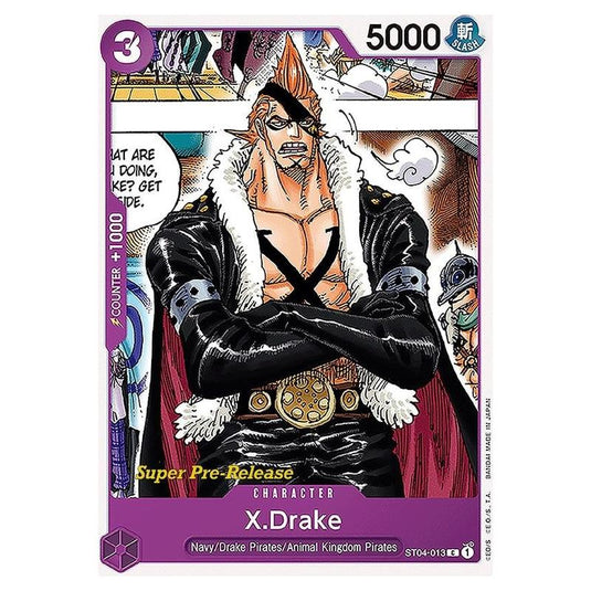 One Piece - ST-04: Starter Deck - Animal Kingdom Pirates - Super Pre-Release - X.Drake - ST04-013p