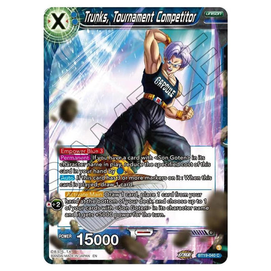 Dragon Ball Super - Fighter's Ambition - Trunks, Tournament Competitor - BT19-040