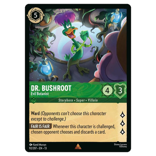 Lorcana - Attack of the Vine - Dr. Bushroot - Evil Botanist (Rare) - 92/207