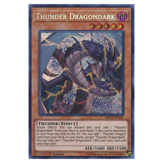 Yu-Gi-Oh! - 2019 Gold Sarcophagus Tin Mega Pack - Thunder Dragondark (Prismatic Secret Rare) MP19-EN167