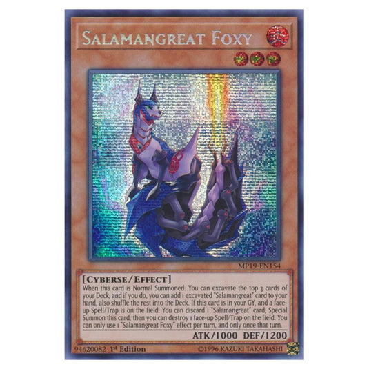 Yu-Gi-Oh! - 2019 Gold Sarcophagus Tin Mega Pack - Salamangreat Foxy (Prismatic Secret Rare) MP19-EN154