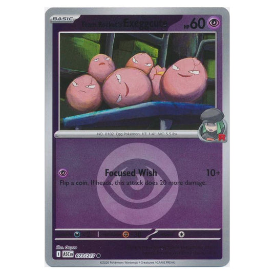 Pokemon - Mega Evolution - Ascended Heroes - Energy Reverse Holo - Team Rocket's Exeggcute - 077/217