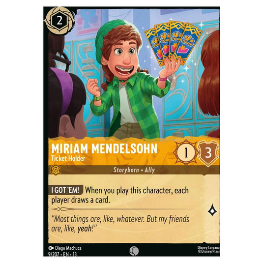 Lorcana - Attack of the Vine! - Miriam Mendelsohn - Ticket Holder (Common) - 9/207