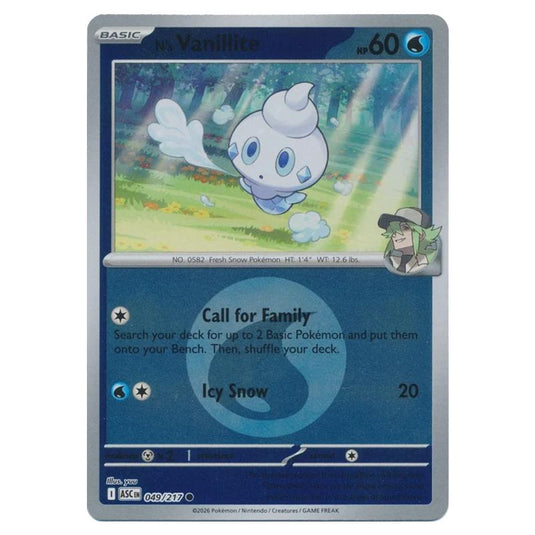 Pokemon - Mega Evolution - Ascended Heroes - Energy Reverse Holo - N's Vanillite - 049/217