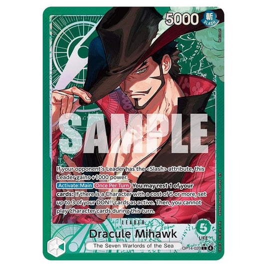 One Piece - OP14 - The Azure Sea's Seven - Dracule Mihawk - OP14-020a