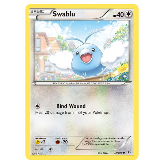 Pokemon - XY - Roaring Skies - Swablu - 73/108 (Reverse Holo)