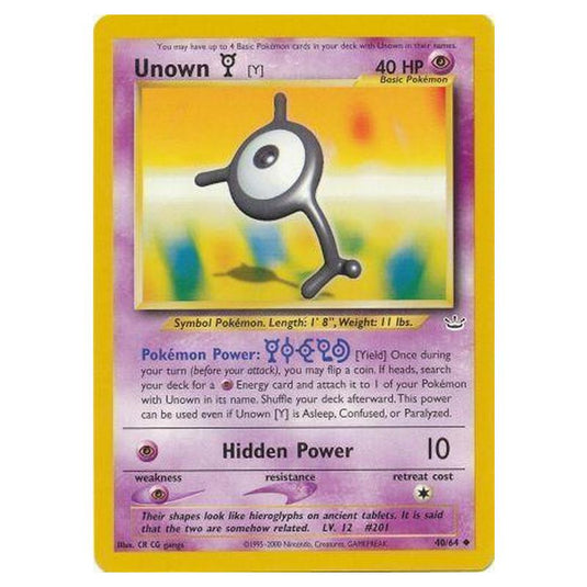 Pokemon - Neo Revelation - Unown Y - 40/64/64