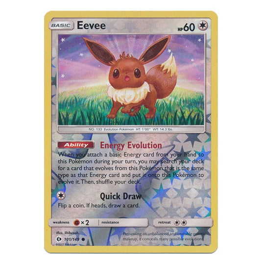 Pokemon - Sun & Moon - Base Set - (Reverse Holo) - Eevee - 101/149