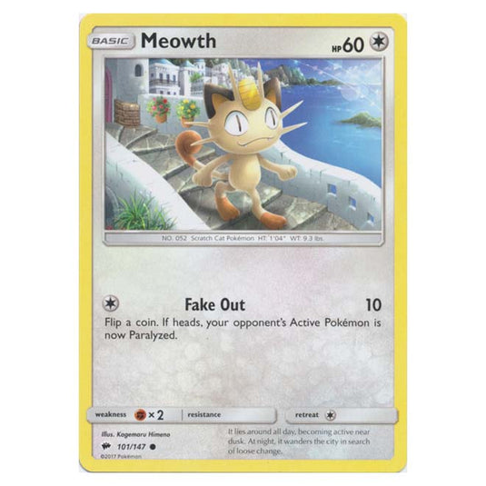 Pokemon - Sun & Moon - Burning Shadows - Meowth - 101/147