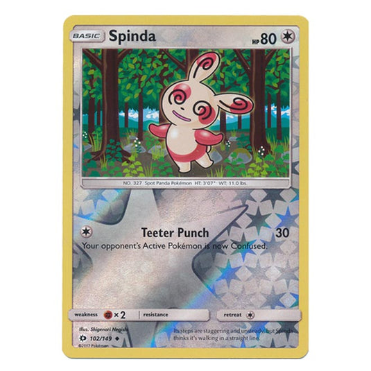 Pokemon - Sun & Moon - Base Set - (Reverse Holo) - Spinda - 102/149