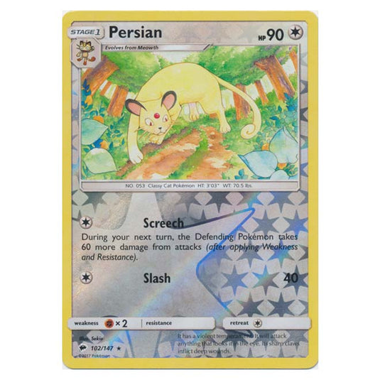 Pokemon - Sun & Moon - Burning Shadows - Persian (Reverse Holo) - 102/147