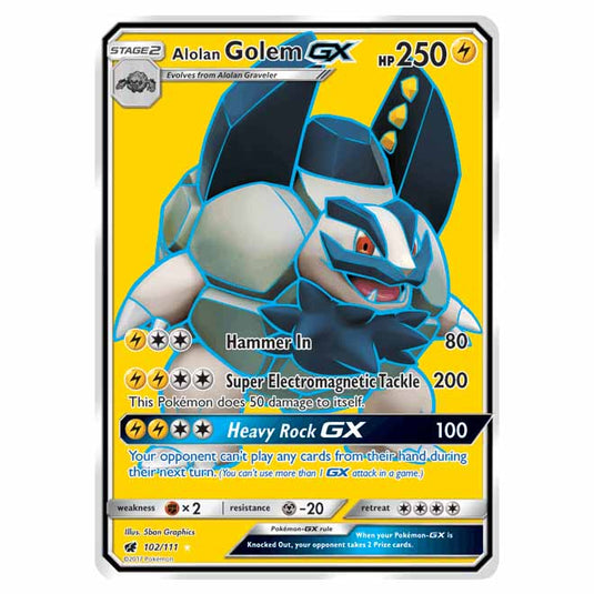 Pokemon - Sun & Moon - Crimson Invasion - Alolan Golem-GX (Full-Art) - 102/111