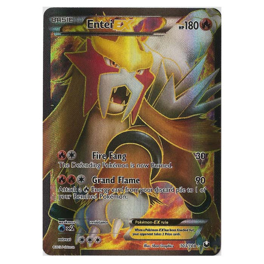 Pokemon - Black & White - Dark Explorers - Entei-EX Full-Art - 103/108