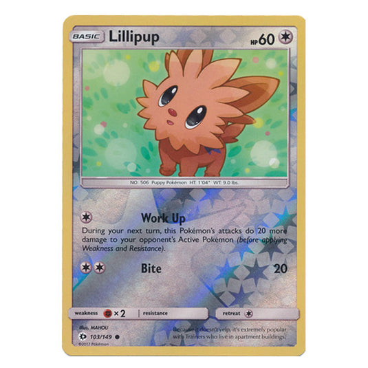 Pokemon - Sun & Moon - Base Set - (Reverse Holo) - Lillipup - 103/149