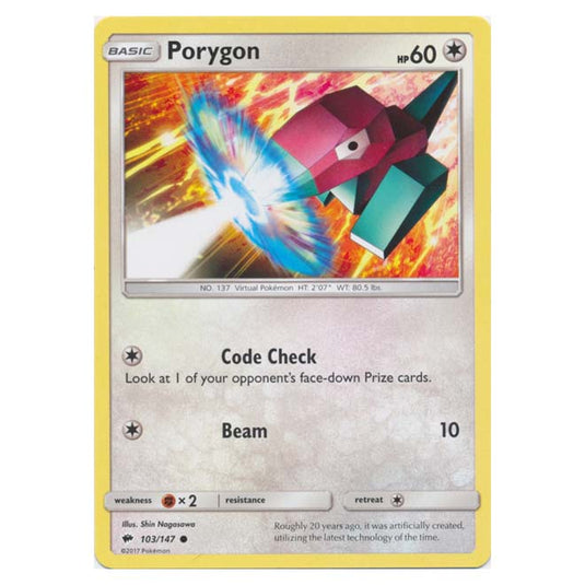 Pokemon - Sun & Moon - Burning Shadows - Porygon - 103/147