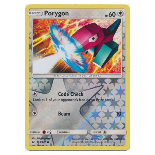 Pokemon - Sun & Moon - Burning Shadows - Porygon (Reverse Holo) - 103/147