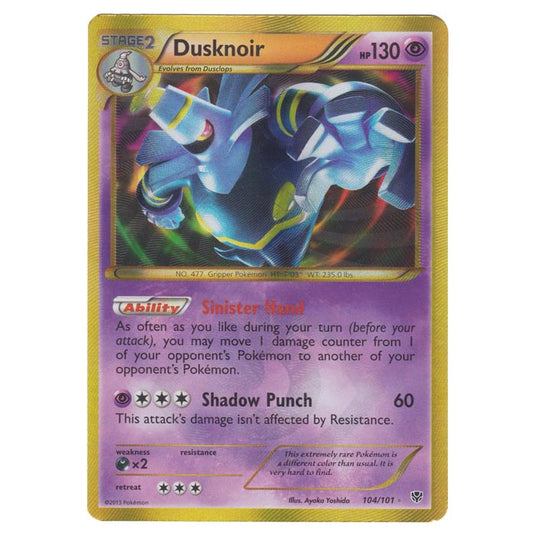 Pokemon - Black & White - Plasma Blast - Dusknoir Secret Rare - 104/101