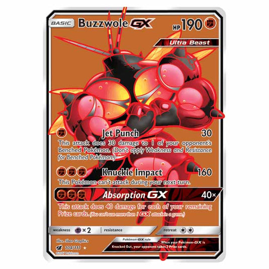 Pokemon - Sun & Moon - Crimson Invasion - Buzzwole-GX (Full-Art) - 104/111