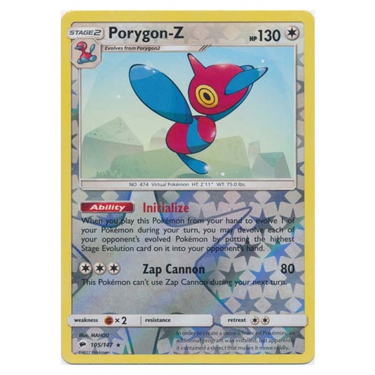 Pokemon - Sun & Moon - Burning Shadows - Porygon-Z (Reverse Holo) - 105/147