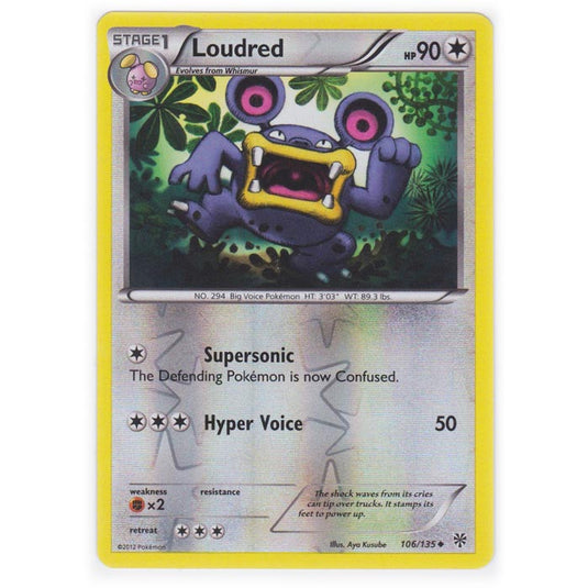 Pokemon - Black & White - Plasma Storm (Reverse Holo) - Loudred - 106/135