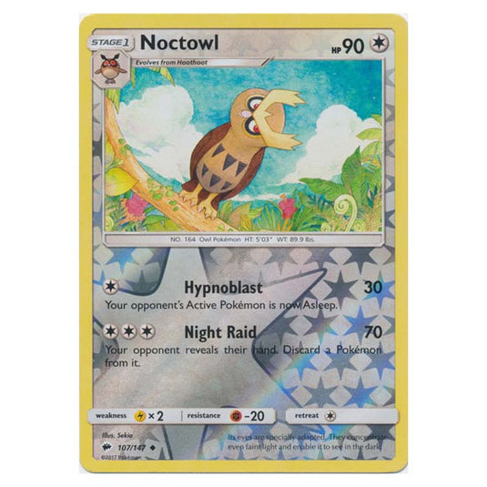 Pokemon - Sun & Moon - Burning Shadows - Noctowl (Reverse Holo) - 107/147