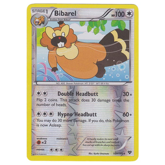 Pokemon - XY Base Set - (Reverse Holo) Bibarel - 107/146 Pokemon - XY Base Set - (Reverse Holo) Bibarel - 107/146