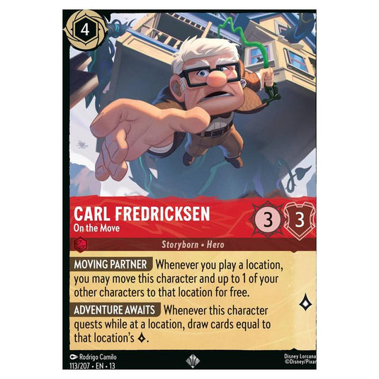 Lorcana - Attack of the Vine! - Carl Fredricksen - On the Move (Super Rare) - 113/207