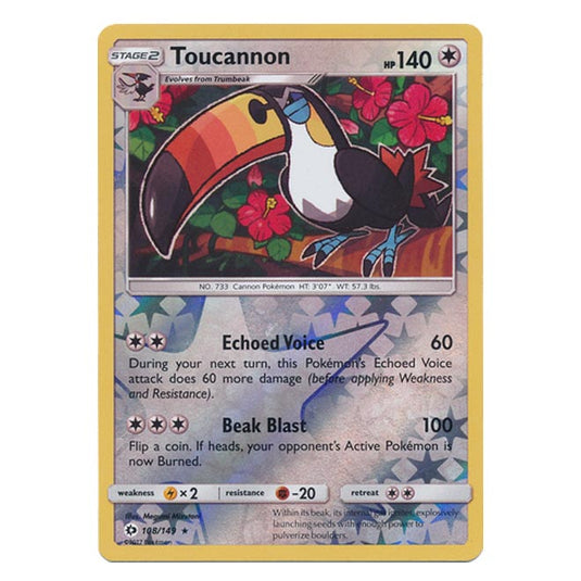 Pokemon - Sun & Moon - Base Set - (Reverse Holo) - Toucannon - 108/149