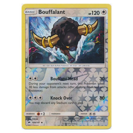 Pokemon - Sun & Moon - Burning Shadows - Bouffalant (Reverse Holo) - 108/147