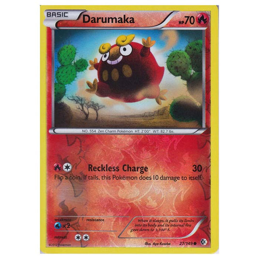 Pokemon - Black & White - Boundaries Crossed (Reverse Holo) - Darumaka 27/149