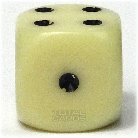 Chessex - Opaque 16mm D6 w/pips - Ivory w/Black