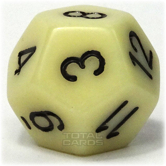 Chessex - Opaque 16mm D12 - Ivory w/Black