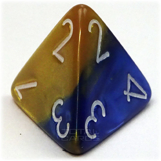 Chessex - Gemini 16mm D4 - Blue-Gold w/White