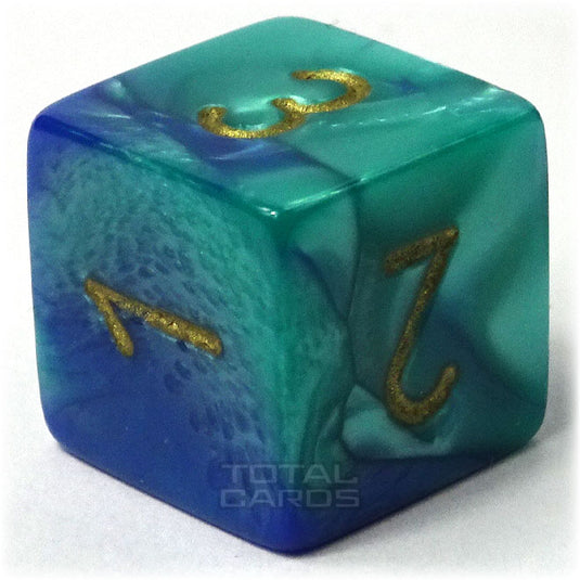 Chessex - Gemini 16mm D6 - Blue-Green w/Gold