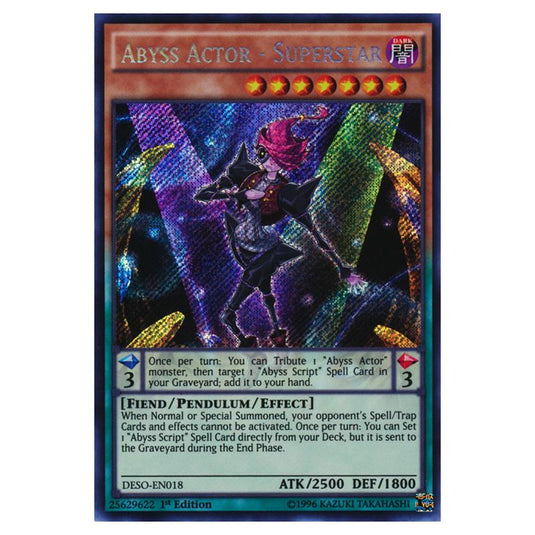 Yu-Gi-Oh! - Destiny Soldiers - Abyss Actor - Superstar (Secret Rare) DESO-EN018