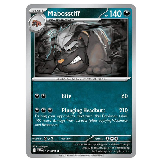 Pokemon - Mega Evolution - Pitch Black - Mabosstiff - 058/084