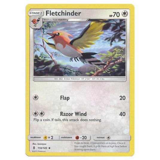 Pokemon - Sun & Moon - Guardians Rising - Fletchinder - 110/145