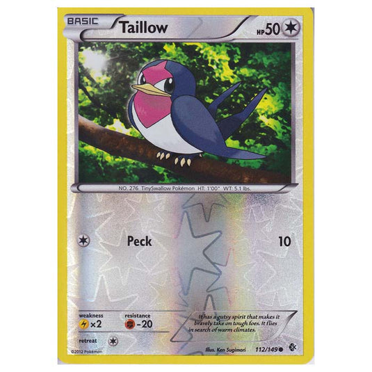 Pokemon - Black & White - Boundaries Crossed (Reverse Holo) - Taillow 112/149