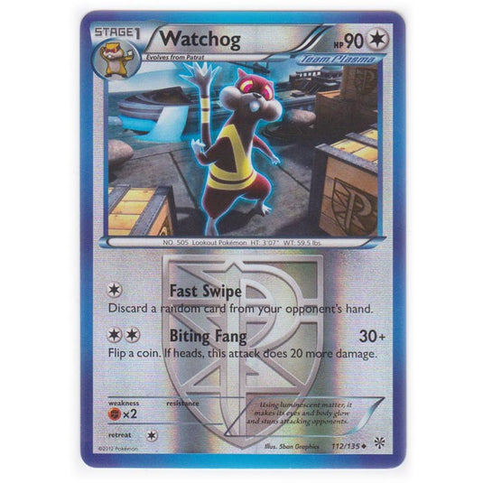 Pokemon - Black & White - Plasma Storm (Reverse Holo) - Watchog - 112/135